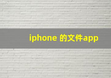 iphone 的文件app